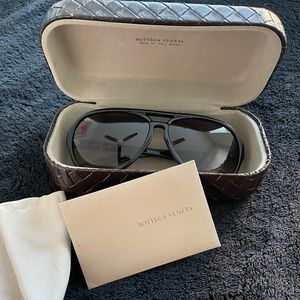 Bottega Veneta Black Aviator Sunglasses